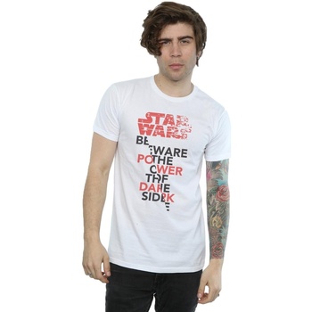 textil Hombre Camisetas manga larga Disney The Last Jedi Power Of The Dark Side Blanco