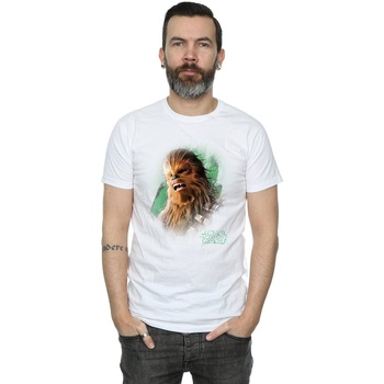 textil Hombre Camisetas manga larga Disney The Last Jedi Chewbacca Brushed Blanco