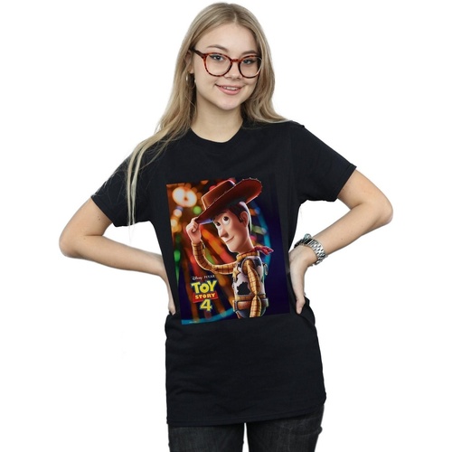 textil Mujer Camisetas manga larga Disney Toy Story 4 Woody Poster Negro