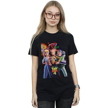 textil Mujer Camisetas manga larga Disney Toy Story 4 Buzz Woody And Bo Peep Poster Negro