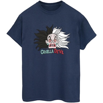 textil Mujer Camisetas manga larga Disney 101 Dalmatians Cruella De Vil Crazy Mum Azul