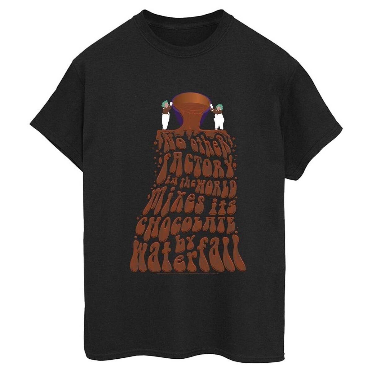 textil Mujer Camisetas manga larga Willy Wonka Chocolate Waterfall Negro