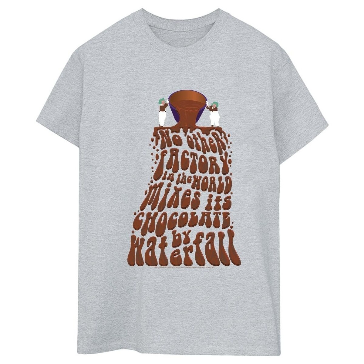 textil Mujer Camisetas manga larga Willy Wonka Chocolate Waterfall Gris