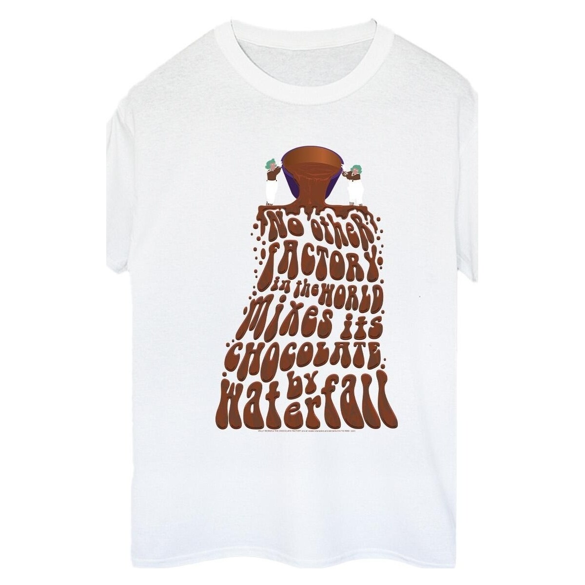 textil Mujer Camisetas manga larga Willy Wonka Chocolate Waterfall Blanco