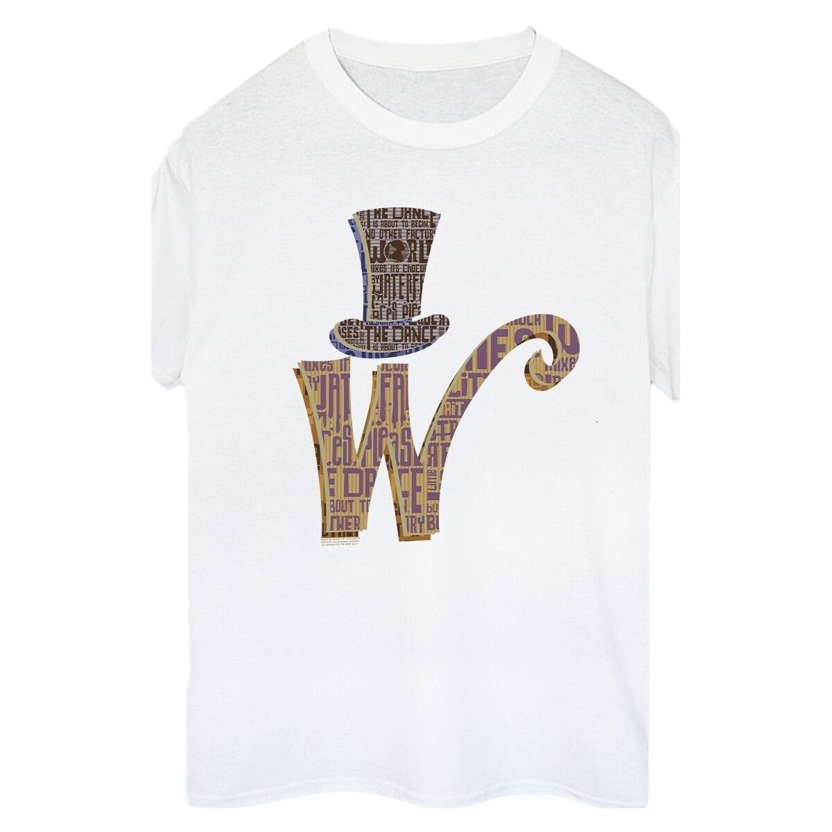 textil Mujer Camisetas manga larga Willy Wonka W Logo Hat Blanco