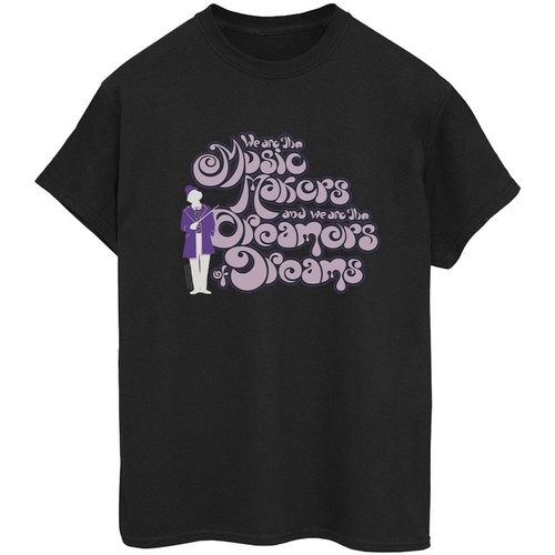 textil Mujer Camisetas manga larga Willy Wonka Dreamers Text Negro