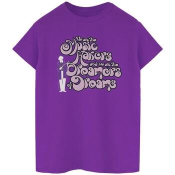 textil Mujer Camisetas manga larga Willy Wonka Dreamers Text Violeta