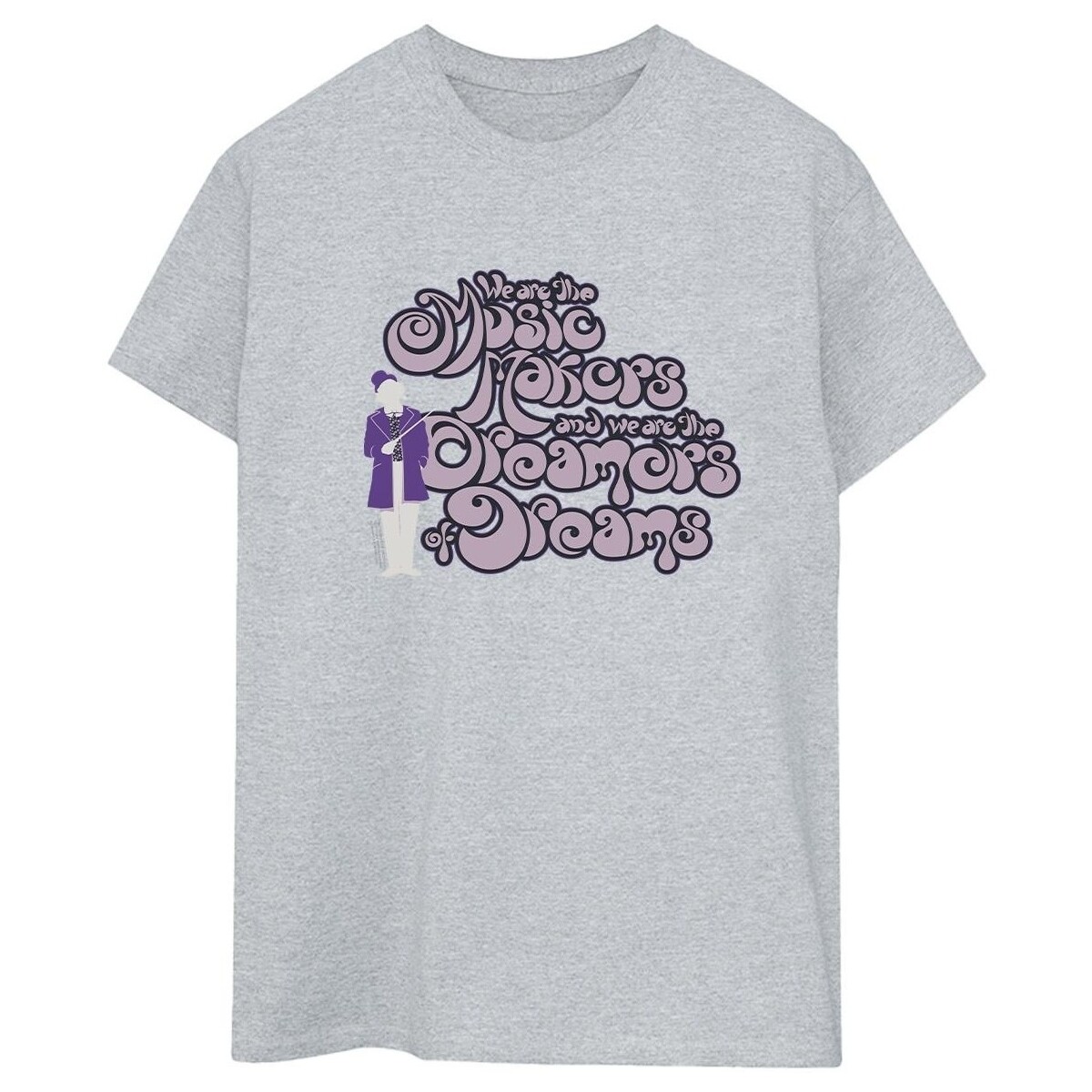 textil Mujer Camisetas manga larga Willy Wonka Dreamers Text Gris