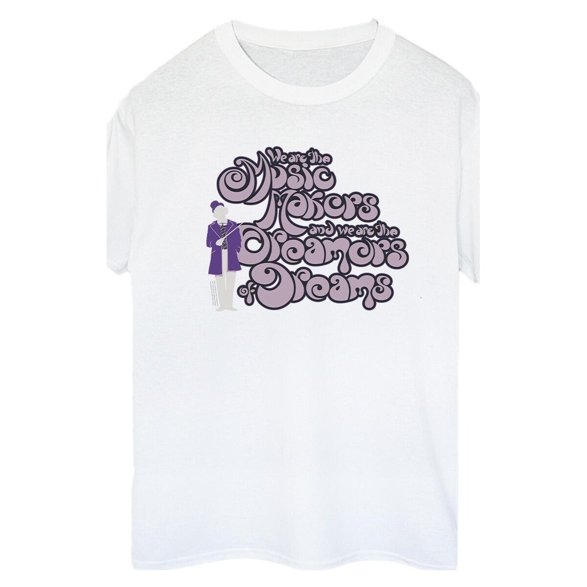 textil Mujer Camisetas manga larga Willy Wonka Dreamers Text Blanco