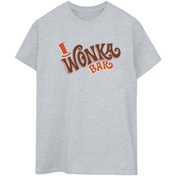 textil Mujer Camisetas manga larga Willy Wonka Bar Logo Gris