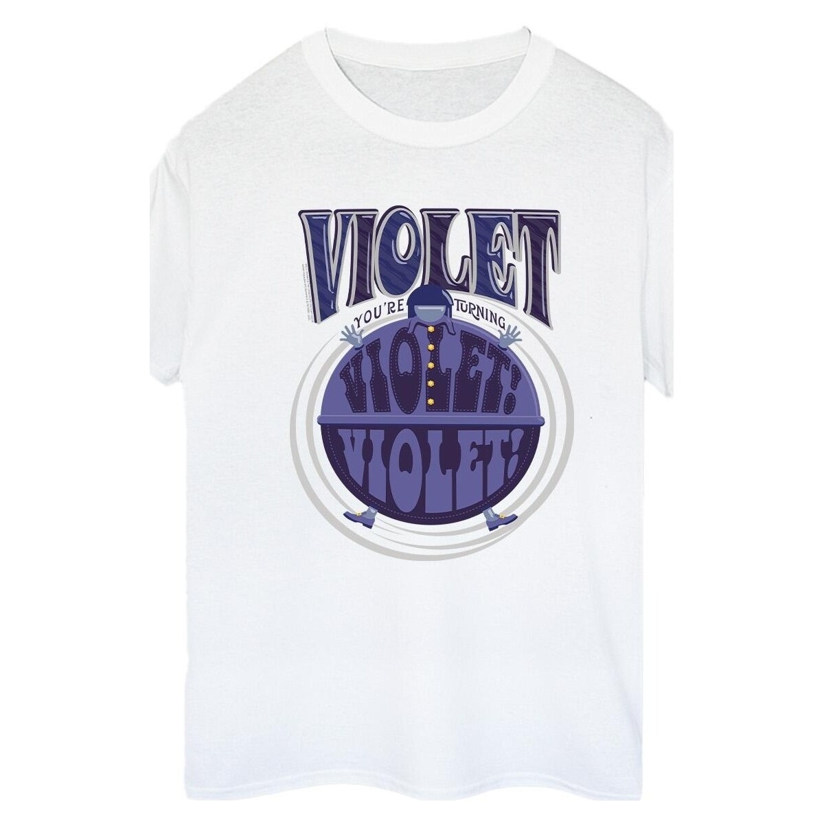 textil Mujer Camisetas manga larga Willy Wonka Violet Turning Violet Blanco