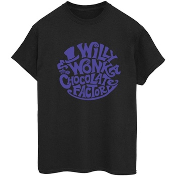 textil Mujer Camisetas manga larga Willy Wonka & The Chocolate Fact Typed Logo Negro