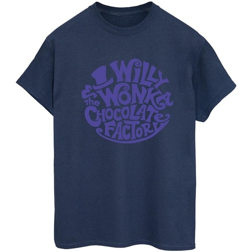 textil Mujer Camisetas manga larga Willy Wonka & The Chocolate Fact Typed Logo Azul