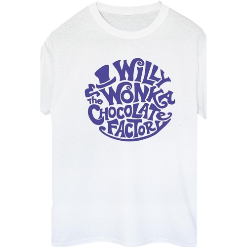 textil Mujer Camisetas manga larga Willy Wonka & The Chocolate Fact Typed Logo Blanco