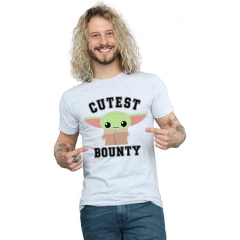 textil Hombre Camisetas manga larga Disney The Mandalorian Cutest Bounty Gris