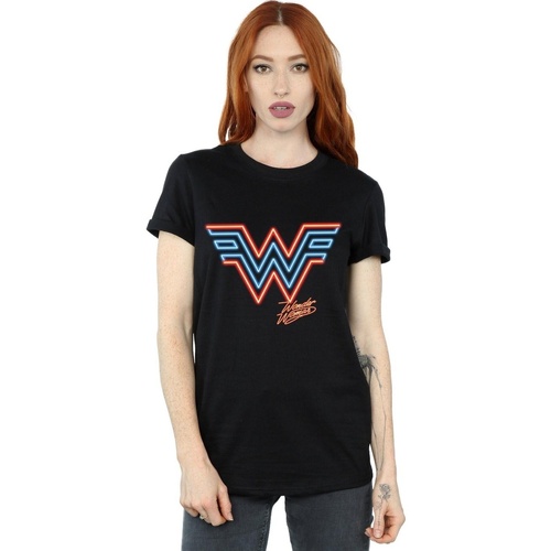 textil Mujer Camisetas manga larga Dc Comics Wonder Woman 84 Neon Emblem Negro