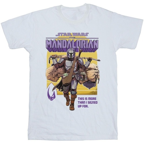 textil Hombre Camisetas manga larga Disney The Mandalorian More Than I Signed Up For Blanco