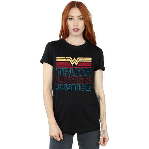 textil Mujer Camisetas manga larga Dc Comics Wonder Woman 84 Truth Love And Justice Negro