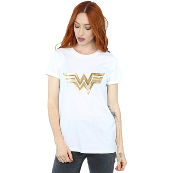textil Mujer Camisetas manga larga Dc Comics Wonder Woman 84 Gold Emblem Blanco