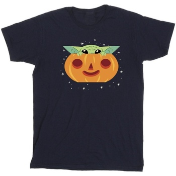 textil Hombre Camisetas manga larga Disney The Mandalorian Grogu Pumpkin Azul