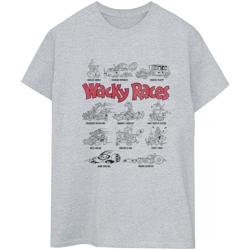 textil Mujer Camisetas manga larga Wacky Races Car Lineup Gris