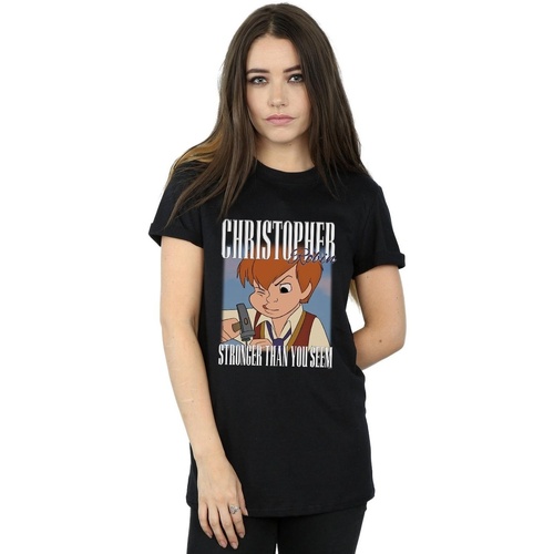 textil Mujer Camisetas manga larga Disney Winnie The Pooh Christopher Robin Montage Negro