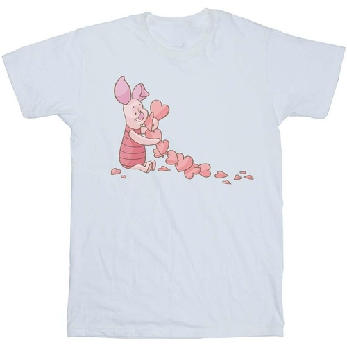 textil Mujer Camisetas manga larga Disney Winnie The Pooh Piglet Chain Of Hearts Blanco