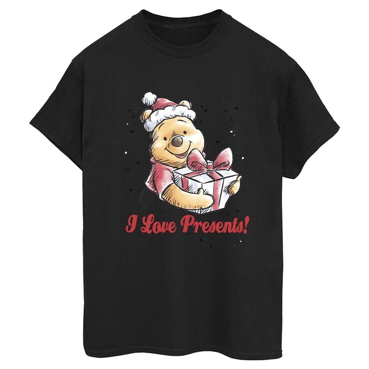 textil Mujer Camisetas manga larga Disney Winnie The Pooh Love Presents Negro