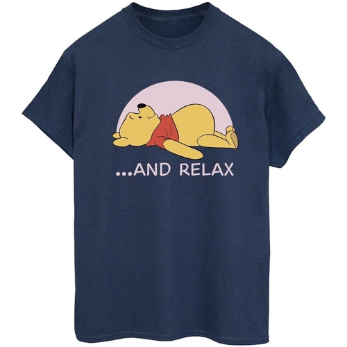textil Mujer Camisetas manga larga Disney Winnie The Pooh Relax Azul