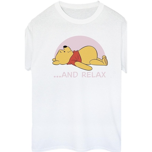textil Mujer Camisetas manga larga Disney Winnie The Pooh Relax Blanco