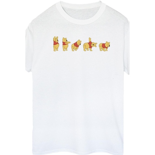 textil Mujer Camisetas manga larga Disney Winnie The Pooh Stretching Blanco