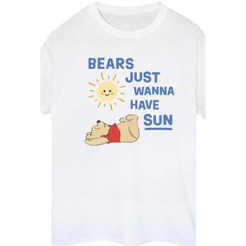 textil Mujer Camisetas manga larga Disney Winnie The Pooh Bears Just Wanna Have Sun Blanco