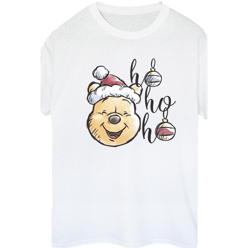 textil Mujer Camisetas manga larga Disney Winnie The Pooh Ho Ho Ho Baubles Blanco
