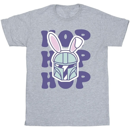 textil Hombre Camisetas manga larga Disney The Mandalorian Hop Into Easter Gris