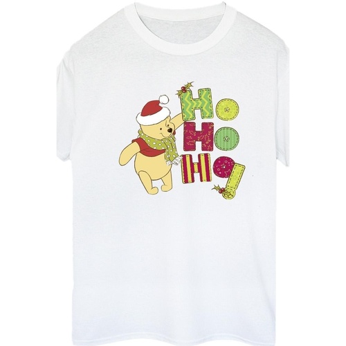 textil Mujer Camisetas manga larga Disney Winnie The Pooh Ho Ho Ho Scarf Blanco