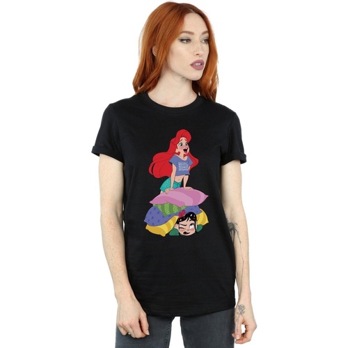 textil Mujer Camisetas manga larga Disney Wreck It Ralph Ariel And Vanellope Negro