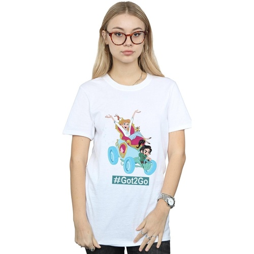 textil Mujer Camisetas manga larga Disney Wreck It Ralph Cinderella And Vanellope Blanco