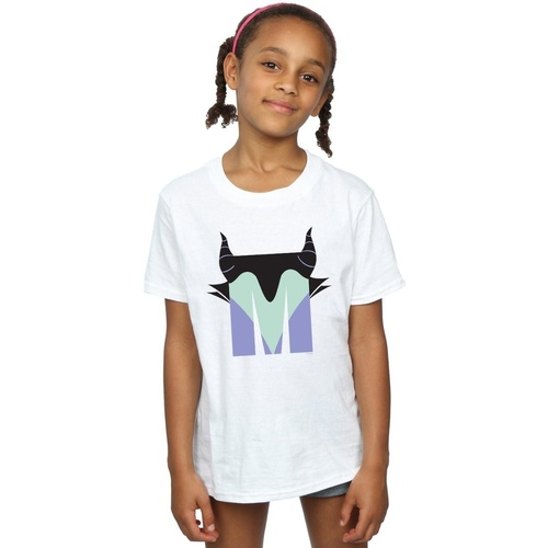 textil Niña Camisetas manga larga Disney Alphabet M Is For Maleficent Blanco