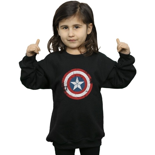 textil Niña Sudaderas Marvel Captain America Civil War Distressed Shield Negro