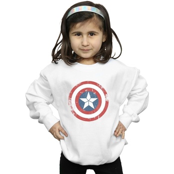 textil Niña Sudaderas Marvel Captain America Civil War Distressed Shield Blanco