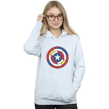 textil Mujer Sudaderas Marvel Captain America Stained Glass Shield Gris
