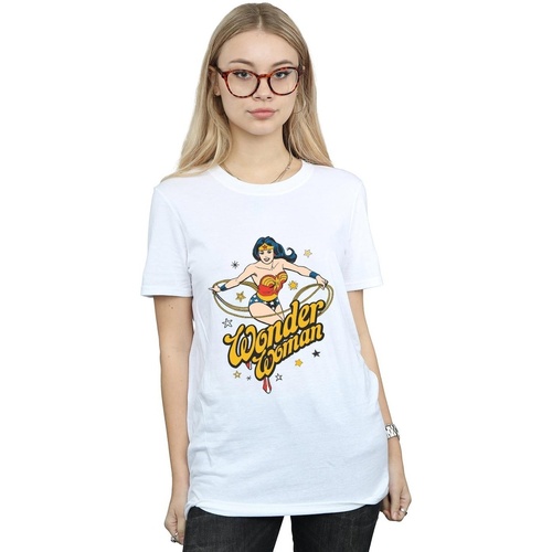 textil Mujer Camisetas manga larga Dc Comics Wonder Woman Stars Blanco