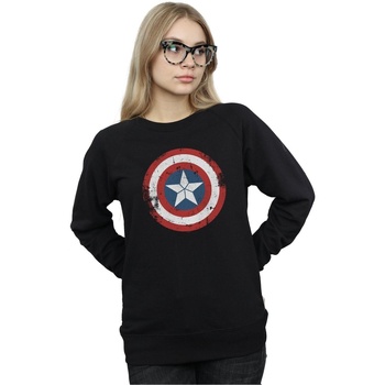textil Mujer Sudaderas Marvel Captain America Civil War Distressed Shield Negro