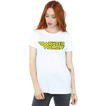 textil Mujer Camisetas manga larga Dc Comics Wonder Woman Winged Logo Blanco