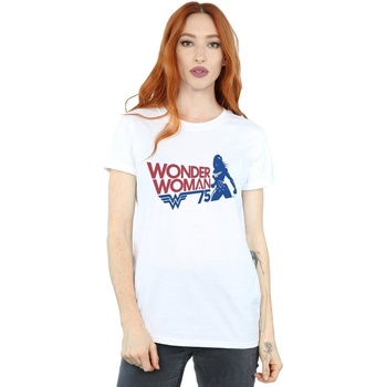 textil Mujer Camisetas manga larga Dc Comics Wonder Woman Seventy Five Blanco