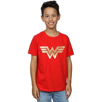 textil Niño Camisetas manga corta Dc Comics Wonder Woman 84 Gold Emblem Rojo