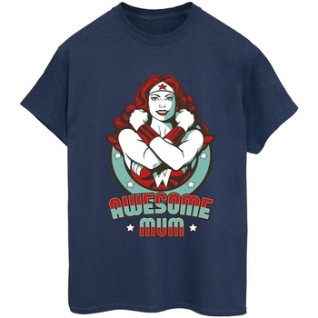 textil Mujer Camisetas manga larga Dc Comics Wonder Woman Wonderful Mum Azul