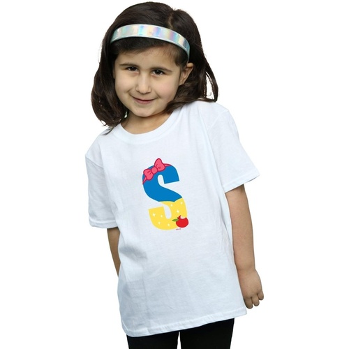 textil Niña Camisetas manga larga Disney Alphabet S Is For Snow White Blanco