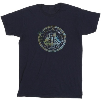 textil Hombre Camisetas manga larga Dc Comics The Batman City Of Gotham Magna Crest Azul