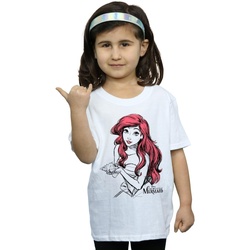 textil Niña Camisetas manga larga Disney Ariel Shell Sketch Blanco